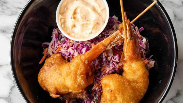 shrimp dipped in a savory-sweet cornmeal batter and fried up golden brown.