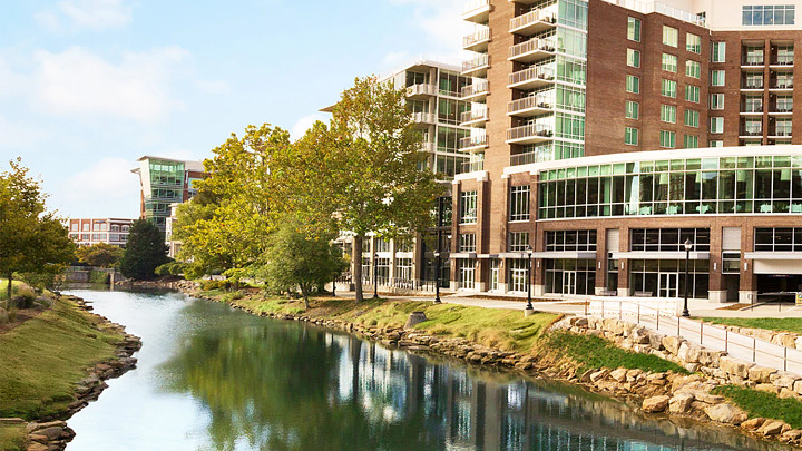 river view of the Embassy Suites in Greenville