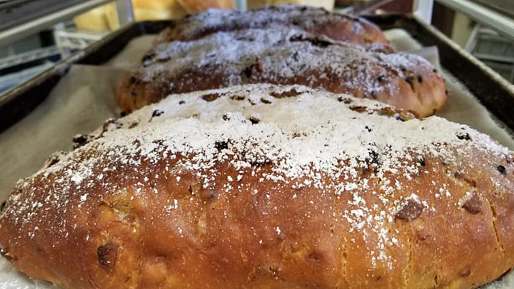 Loaves of fresh-baked bread