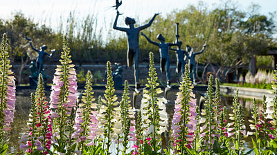 statues and flowers at Brookgreen Gardens
