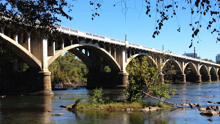 Bridge over river in West Columbia