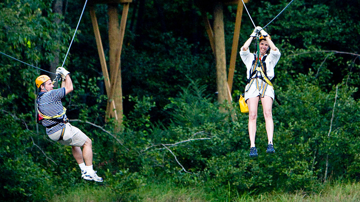 Zipline across the Chattooga River in South Carolina